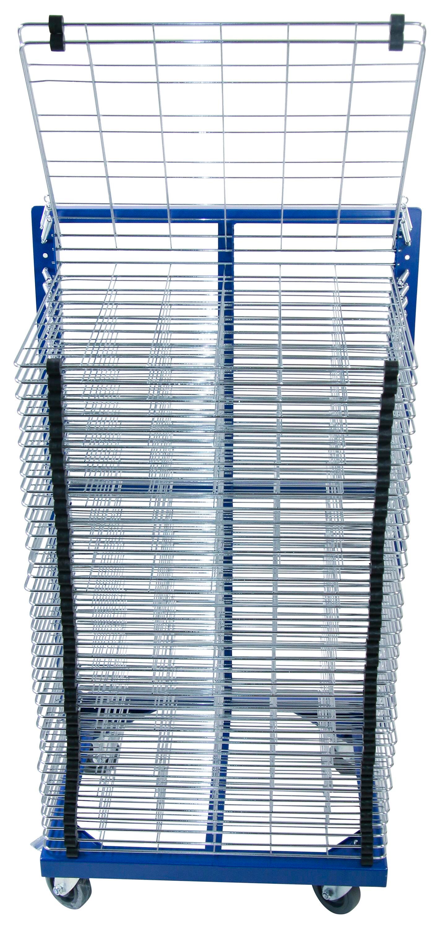 Sax Drying Rack 25 x 24 x 44 Inches, 40 Flip Shelves, Chrome